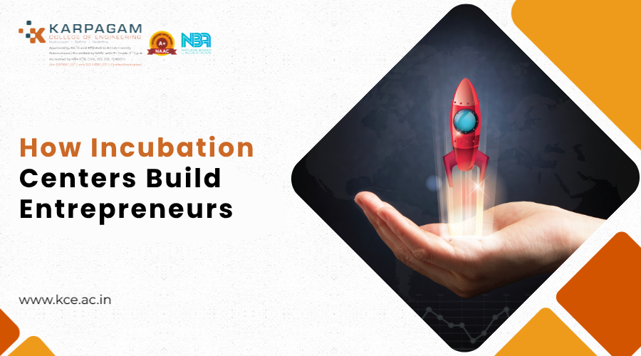 students working in a college incubation center